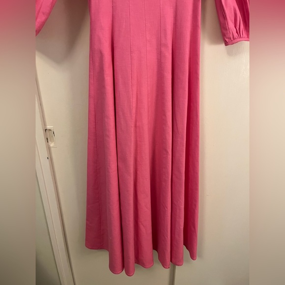 STAUD Swells Puff-Sleeve Midi Dress in Wild Orchid, Size 4 - Picture 5 of 9